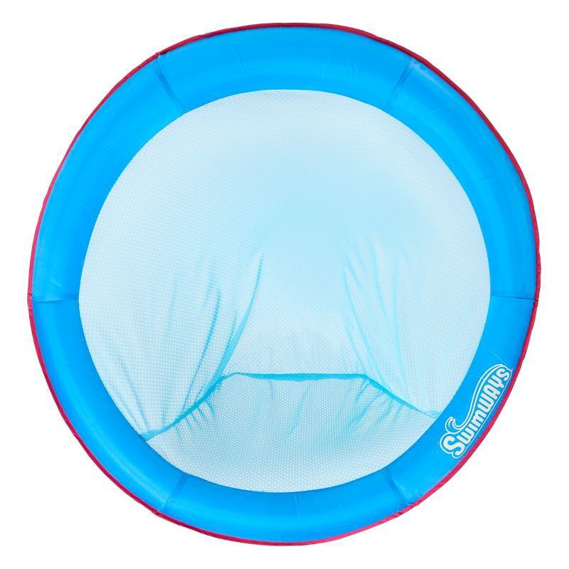 SwimWays Spring Float Papasan Inflatable Pool Lounger with Hyper-Flate Valve - Aqua, 1 of 15