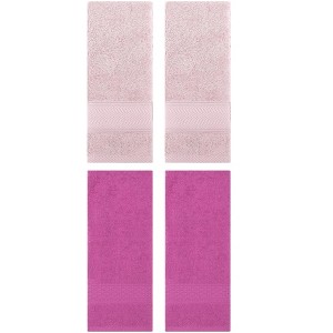 REGALWOVEN 4 Pcs Solid Textured Cotton Soft Absorbent Decorative Hand Towel - 1 of 4