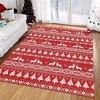 Christmas Rugs for Living Room Xmas Tree Deer Area Rug Stain Resistant Non-Slip Rug - 2 of 4