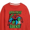 Boys' - Marvel - Spider-man St. Patrick's Day Amazingly Lucky Long Sleeve Graphic T-Shirt - 2 of 4