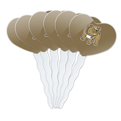 Bryant University Bulldogs Logo Heart Love Cupcake Picks Toppers Decoration Set of 6