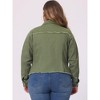 Agnes Orinda Women's Plus Size Classic Denim Long Sleeve with Pockets Fashion Jean Jackets - 4 of 4