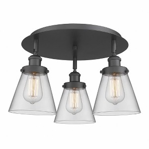 Cone - 3 Light Flush Mount In Art Deco Style-9.25 Inches Tall and 18 Inches Wide - 1 of 1