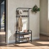 Coat Rack, Hall Tree with Shoe Bench for Entryway, Entryway Bench with Coat Rack, 4-in-1, with 9 Removable Hooks, a Hanging Rod - 3 of 4
