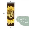 Glitzy and Glamorous Golden Glittered Sunflower with Butterfly 20 ounce Stainless Steel Travel Tumbler with Lid For Your On The Go Beverages - 2 of 4