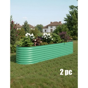2 Pack Steel Raised Garden Bed 8x2x2ft,Metal Deep Root Planter Box for Vegetables Flowers Herbs,Large Oven Garden Planting Bed,Easy Assembly - 1 of 4