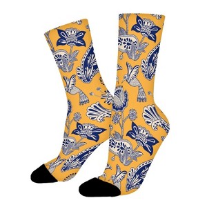 Paisley Birds Women Printed Crew Socks Funny Funky Socks Soft Polyester Novelty Gifts for Artists Men - 1 of 1