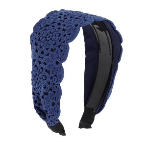 Unique Bargains Women's Elegant Lace Headband 5.91"x4.33" Blue 1 Pc - 1 of 4