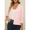 Women's 3/4 Sleeve Open Front Cropped Cardigan Sweater Elegant Shrugs for Women - 3 of 4
