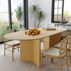 PexFix 79" x 33.5" Solid Wood Farmhouse Dining Table with V-Shaped Legs and Oval Wood Top for Modern Dining Rooms & Family Gatherings Natural - 4 of 4