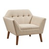 Ridstar Upholstered Modern Soft Lounge Chair & Accent Chair With Arm Support And Solid Leg-Beige - 4 of 4