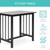 Best Choice Products 3-Piece Counter Height Dining Table Set w/ 2 Faux Leather Stools, Space-Saving Design - Black - 4 of 4