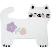 HomeRoots 2' X 3' White Kitty Cat And Flowers Youthful Washable Area Rug - 4 of 4