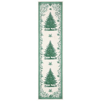 COZONY Christmas Tree Area Rug, Washable Non-Slip Holiday Carpet, Soft Ultra-Thin Stain Resistant Xmas Mat for Living Room Bedroom Office