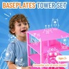 Strictly Briks 4 Pack Classic Stackable Baseplates 10x10 in, 32x32 Studs, Compatible with Major Brands, 4 Plates & 30 Stackers, Pink - 2 of 4