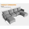 112'' Sectional Sofa with Storage Seats,6 Seat Convertible U Shaped Sofa with Large Reversible Chaise, Linen Fabric Modular Sofa - 2 of 4