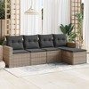 vidaXL Garden Sofa Set Grey PE rattan 25.8x24.4x27.2 in Modular - 2 of 4