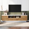 ChicFurnit TV Stands and Consoles Entertainment Center with Storage Cabinets and Open Shelf Media Console for Living Room, Beige, 70.8"*15"*16.1" - 2 of 4