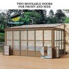Mondawe Lean to Sunroom 10x14FT, Wall Mounted Solarium with Sloping Polycarbonate Roof, Detachable Screens and 2 Lockable Sliding Doors - 4 of 4