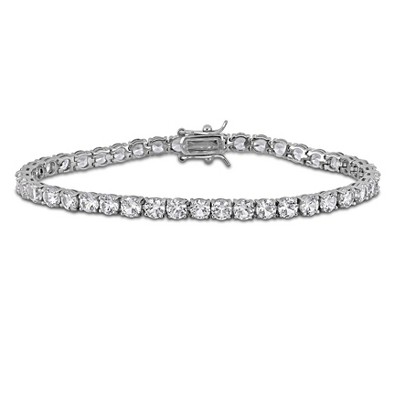 EVERLY JEWELRY | Sterling Silver 13.90 CT TGW Created White Sapphire Tennis Bracelet, 7 inch