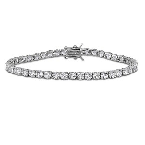 EVERLY JEWELRY | Sterling Silver 13.90 CT TGW Created White Sapphire Tennis Bracelet, 7 inch - 1 of 4