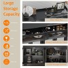 Sideboard Buffet Cabinet With Power Outlet,Kitchen Storage Cabinet With 2 Fluted Acrylic Drawers - 4 of 4