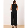 Seta T Women's Sleeveless Tie Waist Stretchy Long Pant Romper Jumpsuit - 4 of 4