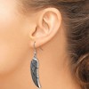 Black Bow Jewelry Large Antiqued Textured Wing Dangle Earrings in Stainless Steel - 3 of 4