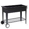 LuxenHome Black Mobile Metal Raised Garden Bed Planter Cart with Legs - 4 of 4