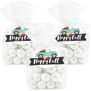 Big Dot of Happiness Happy Fall Truck - Harvest Pumpkin Party Clear Goodie Favor Bags - Treat Bags With Tags - Set of 12 - 1 of 4