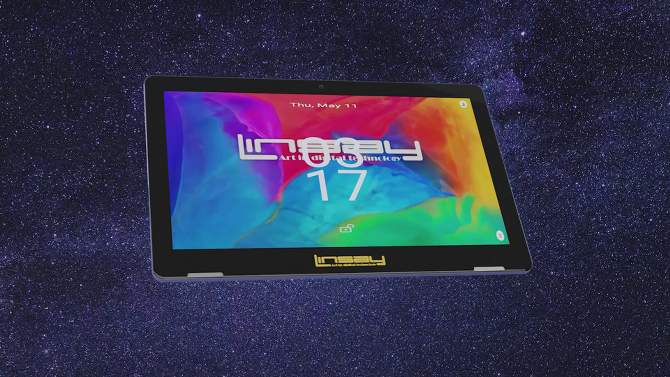 LINSAY 10.1" OCTA CORE 4GB RAM 128GB STORAGE New Android 13 Tablet with Keyboard Case, 2 of 3, play video