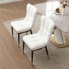 Bekrvio High-Back Faux Leather Dining Chairs Set of 2 - Modern Sturdy, Upholstered with Deep Sponge Seat, Metal Legs for Kitchen/Dining/Living Room - 3 of 4
