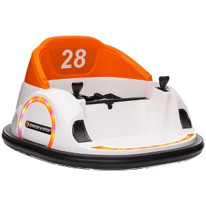 Qaba 12V Electric Ride on Bumper Car for Kids 1.5-5 Years Old, Baby Bumper Car with Remote Control, Orange - 1 of 4