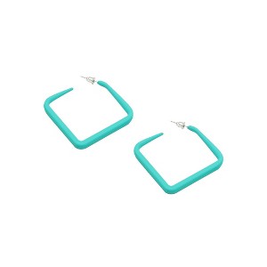 SOHI Women's Yellow Rhombus Hoop Earrings - 1 of 3