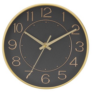 Unique Bargains Decorative Quartz Battery Operated Silent Non-Ticking Round Wall Clocks 8" - 1 of 4