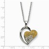 Black Bow Jewelry Stainless Steel Yellow and Clear Crystal Heart Necklace - 22 Inch - 2 of 4