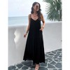 Women Summer Sundress V-Neck Sleeveless Spaghetti Strap Backless Maxi Long Beach Shirt Dress Travel Vacation Outfits - 4 of 4