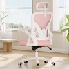 Lirago Ergo Chair w/Flip-Up Armrests - Adjustable Headrest & Lumbar, Pink Mesh - 2 of 4