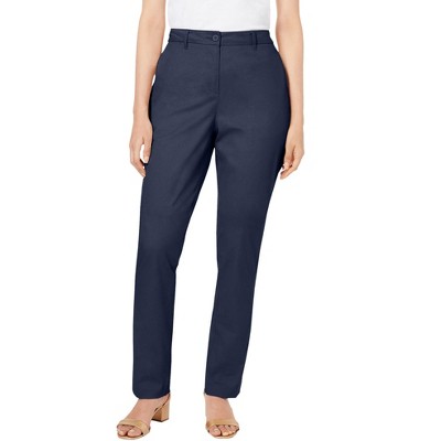 Jessica London Women's Plus Size Petite Stretch Cotton Chino Straight Leg Pant