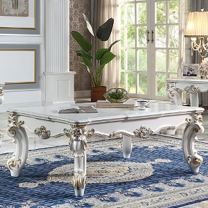 53" Coffee Table with Scrolled Legs, Intricate Detailing, Classic Design for Living Room - 1 of 4