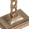 Glam Aluminum and Glass Pillar and Taper Candle Holder with Structural Square Chain Stem and Decorative Globe Cup on Square Base - 4 of 4