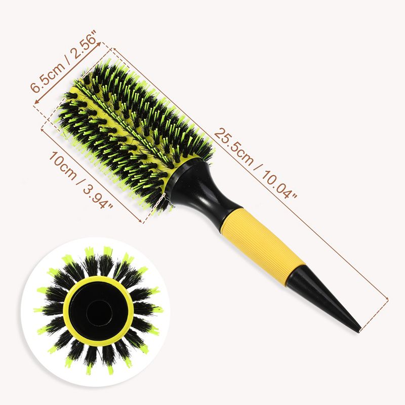 Unique Bargains Nylon Bristle Pins Round Hair Brush Yellow 10.04"x2.56" 1 Pc, 3 of 7