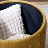 CAVINAS 2-Piece Round Storage Ottoman Set with Drum Stool,Storage Bench with MDF Made Desktop Panel,Ottoman Foot Rest for Living Room - 4 of 4