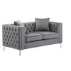 TiramisuBest 45" Dark Gray Loveseat with Solid Wood Frame, Espresso Arms, Full Foam Cushion for Living Room and Bedroom - 4 of 4
