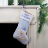 Northlight Baby's 1st Christmas Embroidered Teddy Bear Stocking - 19" - Blue and White - 2 of 4