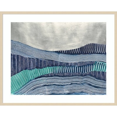 Cold Stream I Abstract Expressionism Framed Print in Svelte Natural