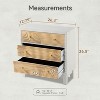 JIONJOY Rustic White Wood 3-Drawer Dresser - Handcrafted Ring Design Nightstand for Bedroom & Entryway - 3 of 4