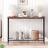 Industricla Console Table, 2-Tier Sofa Tables Narrow Entryway Table with Glass Shelf and Metal Frame - 2 of 4
