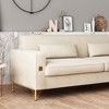 Luxury Modern 3-Seat Sofa with Gold Accents, Turn-Out Armrests & Removable Spring Cushions, 15cm Raised Legs - 3 of 4