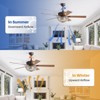 Farmhouse Ceiling Fans with Lights and Remote 52 Inch Indoor Chandelier Ceiling Fan Crystal Fandelier Ceiling Fans for Living Dining Room Bedroom - 2 of 4